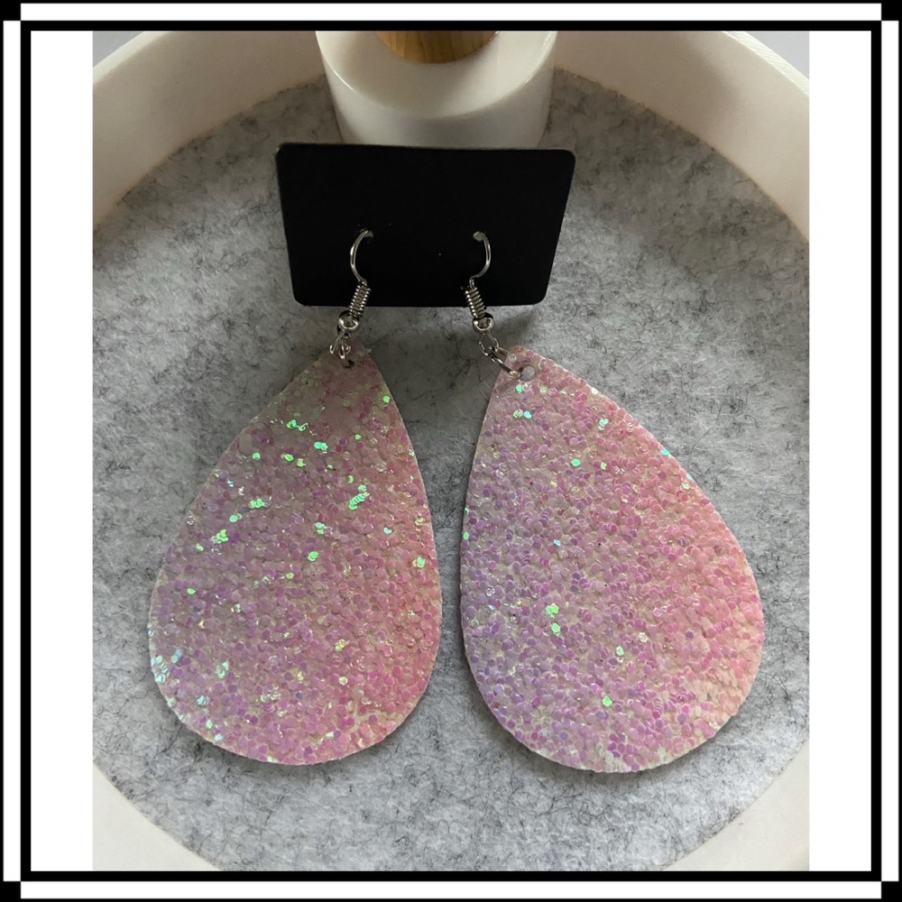 Pink Glitter Earrings